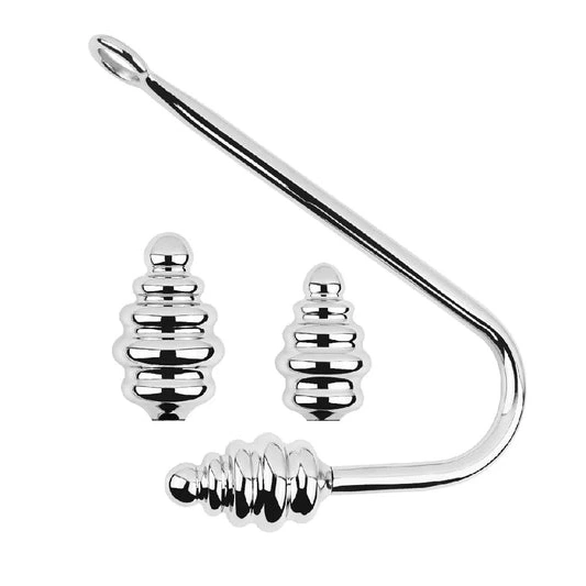 Screw-in Ribbed GreatBenefit Anal Hook 8826 Set 0901